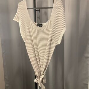 Emporio Armani Cream and White Striped Blouse